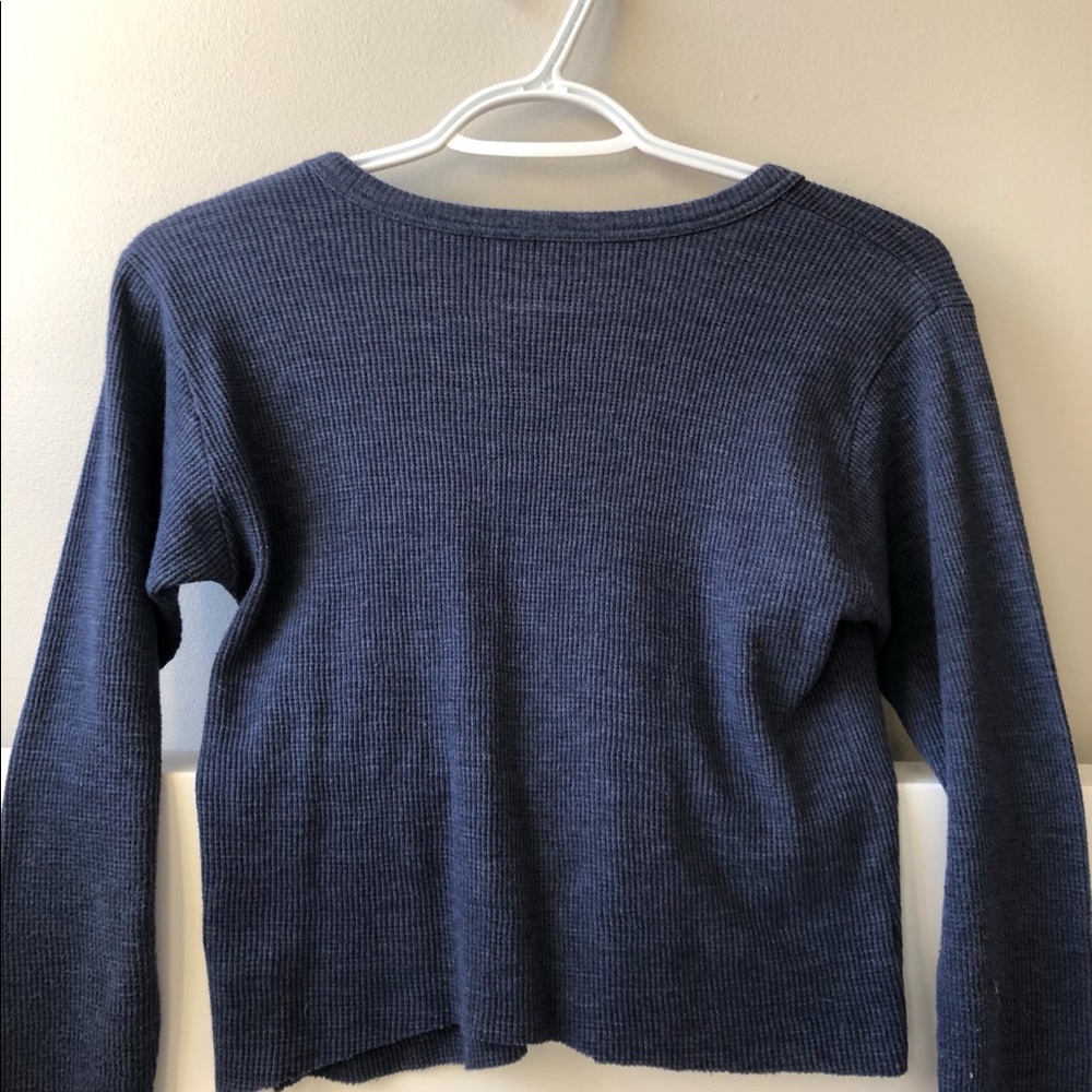 Navy Ribbed Long-Sleeve - Picture 4 of 4